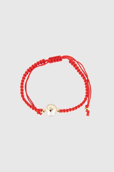 Rebecca Minkoff Celestial Pearl Thread Bracelet In Red