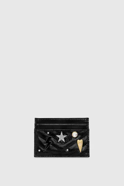 Rebecca Minkoff Celestial Studded Card Case In Black