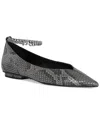 Rebecca Minkoff Chain Ankle Leather Ballet Flat In Grey