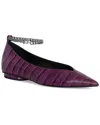 Rebecca Minkoff Chain Ankle Leather Ballet Flat In Purple