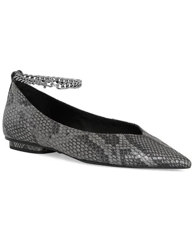 Rebecca Minkoff Chain Ankle Leather Ballet Flat In Gray