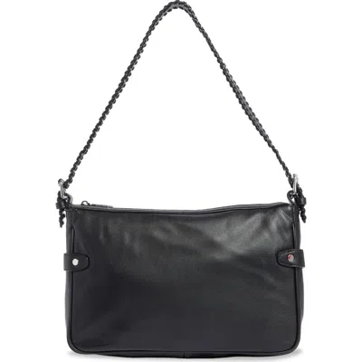 Rebecca Minkoff Chaya Whipstitch Leather Shoulder Bag In Black