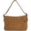 Rebecca Minkoff Chaya Whipstitch Suede Shoulder Bag In Brown