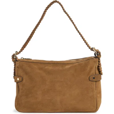 Rebecca Minkoff Chaya Whipstitch Suede Shoulder Bag In Brown