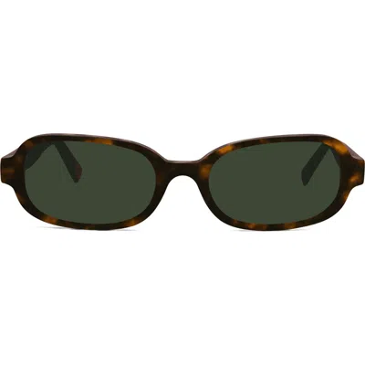 Rebecca Minkoff Chelsea 52mm Slim Rectangular Sunglasses In Green