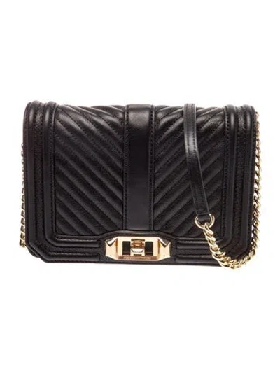 Pre-owned Rebecca Minkoff Chevron Crossbody Bag In Black