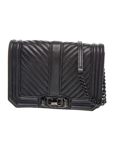 Pre-owned Rebecca Minkoff Chevron Crossbody Bag In Black