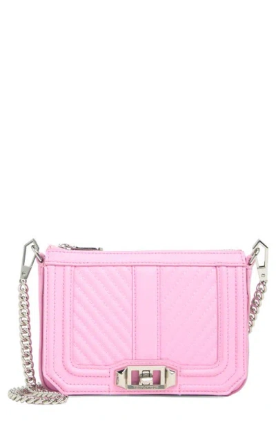Rebecca Minkoff Chevron Quilt Leather Crossbody Bag In Bubblegum