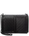 Rebecca Minkoff Love Jumbo Chevron-quilted Crossbody Bag In Black