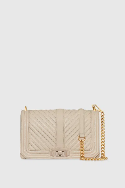 Rebecca Minkoff Chevron Quilted Love Crossbody Bag In Brown