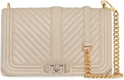 Rebecca Minkoff Chevron Quilted Love Crossbody, Stone In White