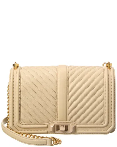 Rebecca Minkoff Love Leather Crossbody Bag In Grey