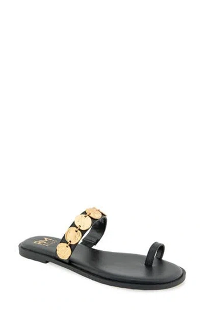Rebecca Minkoff Claire Coin Toe Loop Sandal In Black