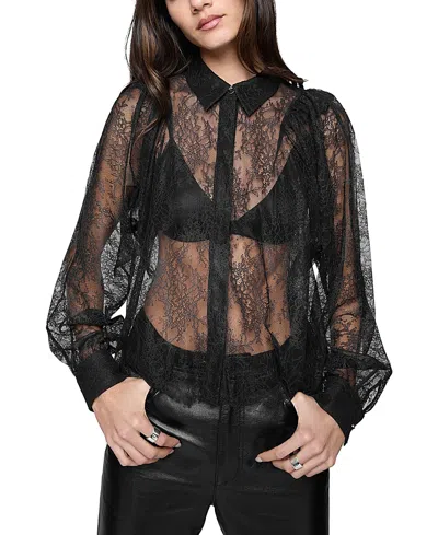 REBECCA MINKOFF CLEO LACE SLEEVE SHIRT