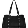 Rebecca Minkoff Cole Studded Leather Satchel In Black