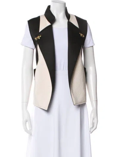 Pre-owned Rebecca Minkoff Colorblock Pattern Vest In Black