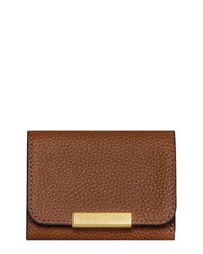 Rebecca Minkoff Insider Compact Leather Trifold Wallet In Brown