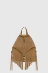 Rebecca Minkoff Convertible Mini Julian Backpack With Fringe Bag In Praline