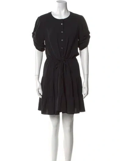 Pre-owned Rebecca Minkoff Crew Neck Mini Dress In Black