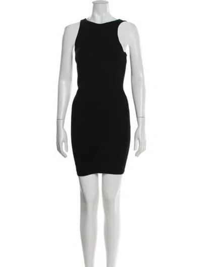 Pre-owned Rebecca Minkoff Crew Neck Mini Dress In Black