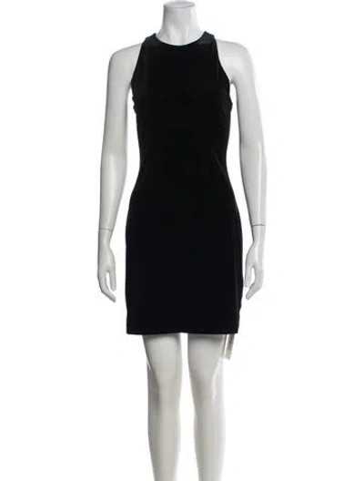 Pre-owned Rebecca Minkoff Crew Neck Mini Dress In Black