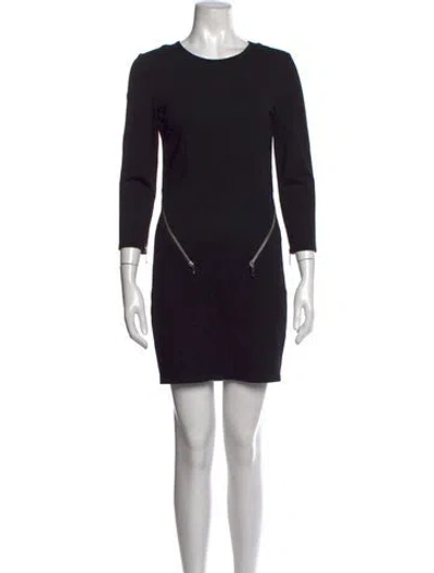 Pre-owned Rebecca Minkoff Crew Neck Mini Dress In Black