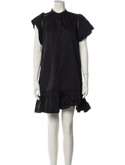 Pre-owned Rebecca Minkoff Crew Neck Mini Dress In Blue