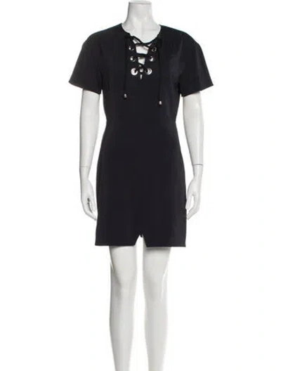 Pre-owned Rebecca Minkoff Crew Neck Mini Dress In Gray