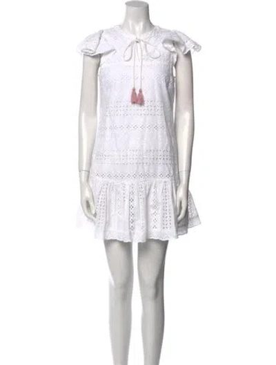 Pre-owned Rebecca Minkoff Crew Neck Mini Dress In Neutral