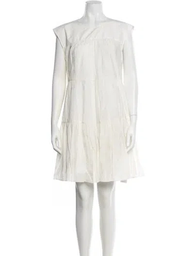 Pre-owned Rebecca Minkoff Crew Neck Mini Dress In Neutral