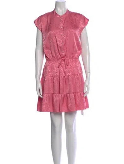 Pre-owned Rebecca Minkoff Crew Neck Mini Dress In Pink