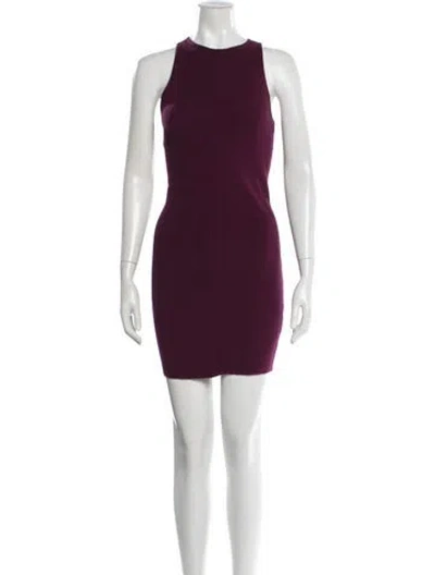 Pre-owned Rebecca Minkoff Crew Neck Mini Dress In Purple