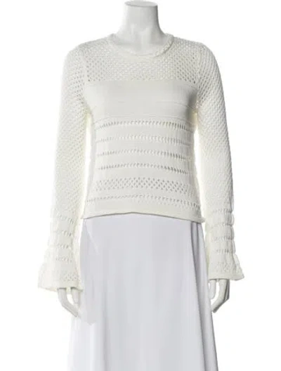 Pre-owned Rebecca Minkoff Crew Neck Sweater In White