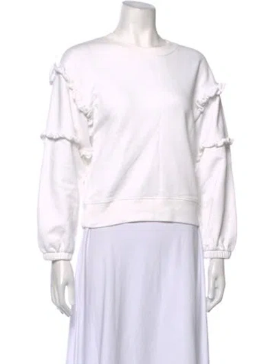 Pre-owned Rebecca Minkoff Crew Neck Sweater In White