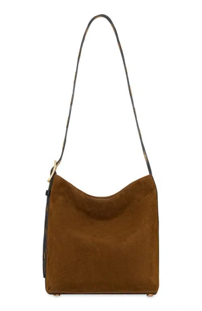 Rebecca Minkoff Crosby Suede Bucket Bag In Black