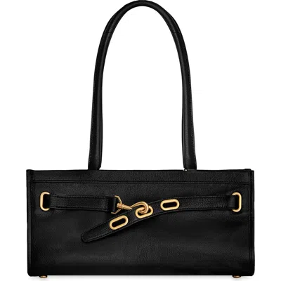Rebecca Minkoff Crosby Suede Shoulder Bag In Black