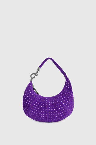Rebecca Minkoff Crystal Studded Mini Croissant Bag In Passion Flower