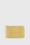 Rebecca Minkoff Crystal Studded Wristlet Bag In Gold