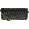 Rebecca Minkoff Curb Link Crystal Wristlet Clutch In Black