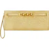 Rebecca Minkoff Curb Link Wristlet Clutch In Gold