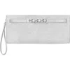 Rebecca Minkoff Curb Link Wristlet Clutch In Silver