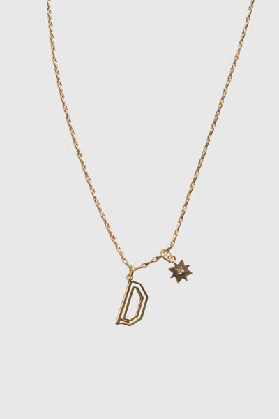 Rebecca Minkoff D Cut-out Initial Necklace In Gold