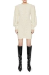 Rebecca Minkoff Daisy Long Sleeve Sweater Minidress In Winter White