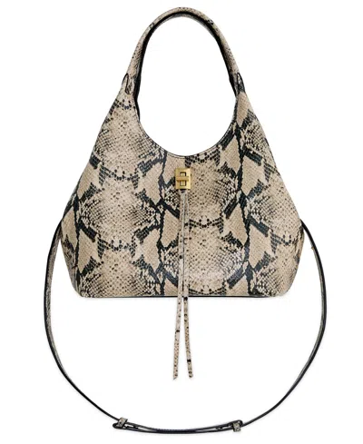 Rebecca Minkoff Darren Carrysome Leather Small Satchel Handbag In Animal Print