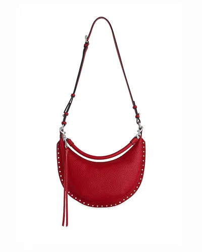 Rebecca Minkoff Darren Crescent Leather Crossbody In Red