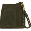 Rebecca Minkoff Darren Deerskin Leather Shoulder Bag In Moss