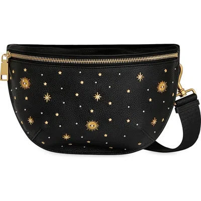 Rebecca Minkoff Darren Evil Eye Studded Leather Sling Bag In Black
