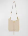 Rebecca Minkoff Darren Feed Medium Studded Leather Shoulder Bag In Stone