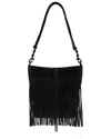 Rebecca Minkoff Darren Fringe Leather Bucket Bag In Black