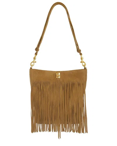 Rebecca Minkoff Darren Fringe Leather Bucket Bag In Yellow